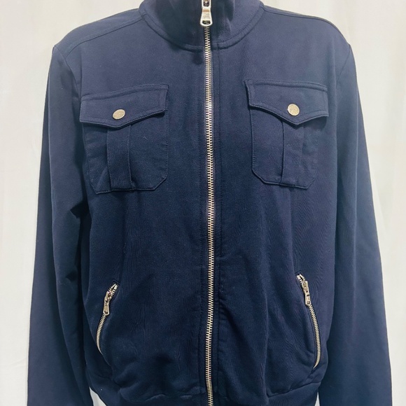 Lauren Ralph Lauren Full Zip Navy Nautical Womens M Boating Sweater Jacket - Picture 13 of 13